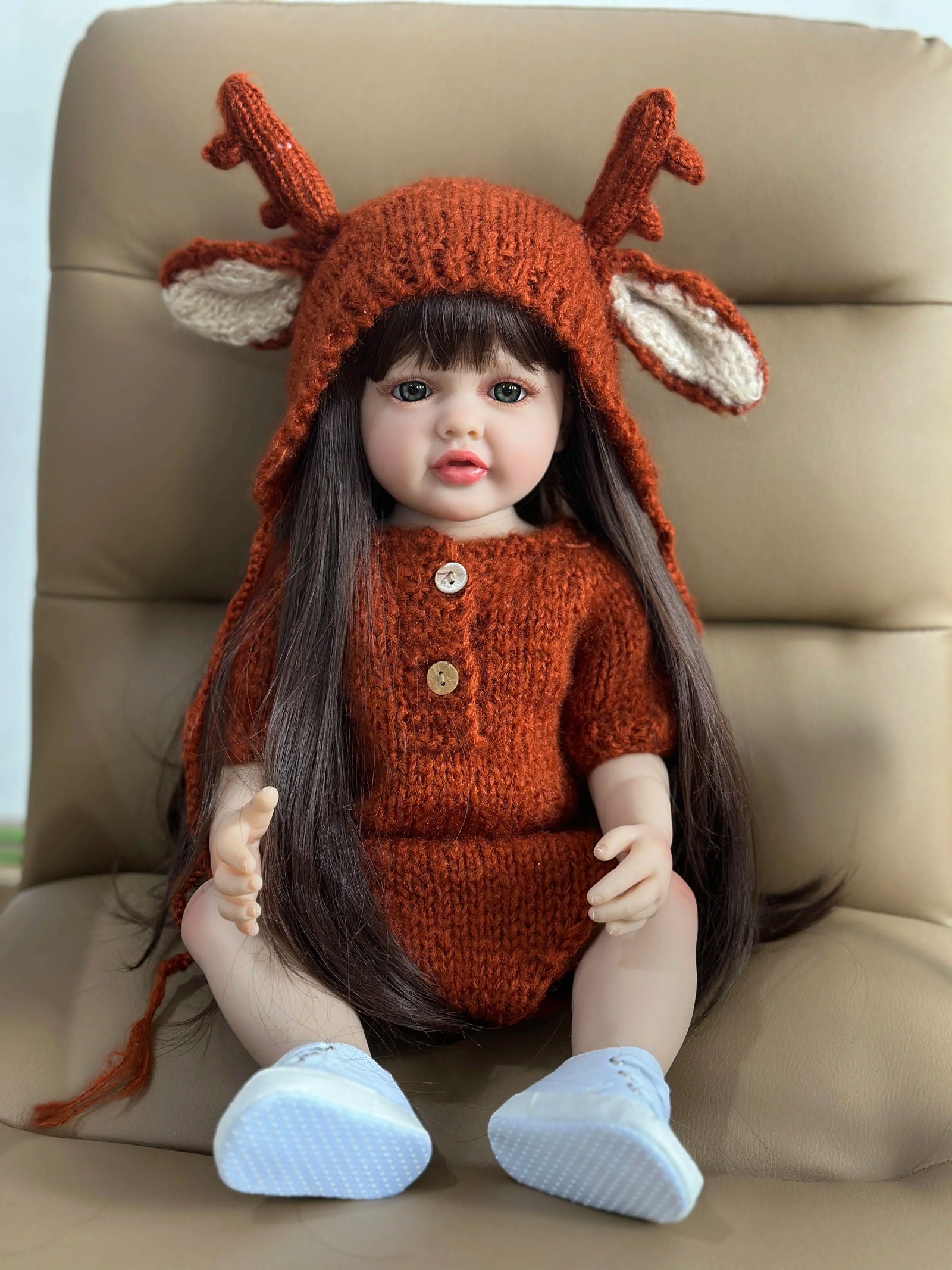 BZDOLL 55 CM 22 Inch Reborn Dolls Realistic Full Silicone Baby Bebe Newborn Girl Doll Princess Toddler Toy Gift - Slobuy