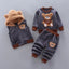 Baby Boys And Girls Clothing Set Tricken Fleece Children Hooded Outerwear Tops Pants 3PCS Outfits Kids Toddler Warm Costume Suit - Slobuy