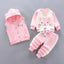 Baby Boys And Girls Clothing Set Tricken Fleece Children Hooded Outerwear Tops Pants 3PCS Outfits Kids Toddler Warm Costume Suit - Slobuy
