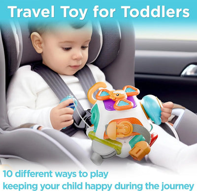 Baby Busy Board Cube Montessori Sensory Toys for Toddler Educational Learning Activities Travel Toy Lock Box Fine Motor Skill - Slobuy