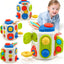 Baby Busy Board Cube Montessori Sensory Toys for Toddler Educational Learning Activities Travel Toy Lock Box Fine Motor Skill - Slobuy