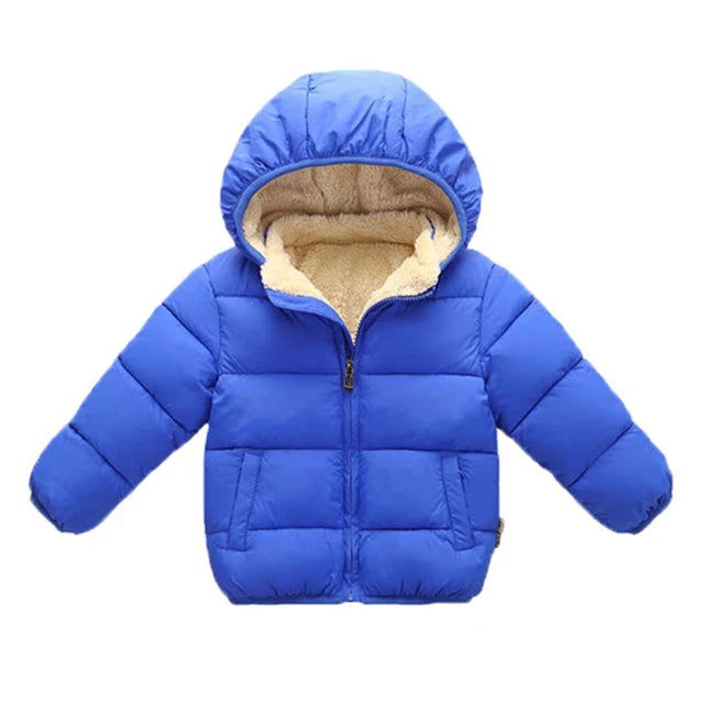 Baby Children Coats Winter Thick Jackets For Boys Warm Plush Thicken Outerwear For Girls Fur Hooded Jacket Kids Clothes Snowsuit - Slobuy