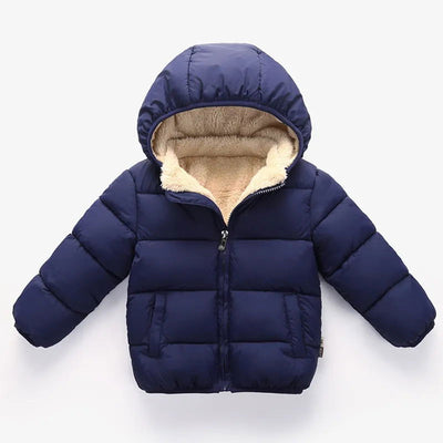 Baby Children Coats Winter Thick Jackets For Boys Warm Plush Thicken Outerwear For Girls Fur Hooded Jacket Kids Clothes Snowsuit - Slobuy