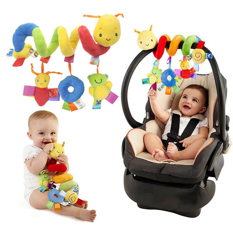 Baby Crib Hanging Rattles Toys Car Seat Toy Soft Mobiles Stroller Crib Cot Spiral Toy Pram Hanging Dolls for Babies Newborn Gift - Slobuy