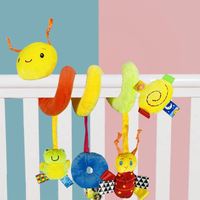 Baby Crib Hanging Rattles Toys Car Seat Toy Soft Mobiles Stroller Crib Cot Spiral Toy Pram Hanging Dolls for Babies Newborn Gift - Slobuy