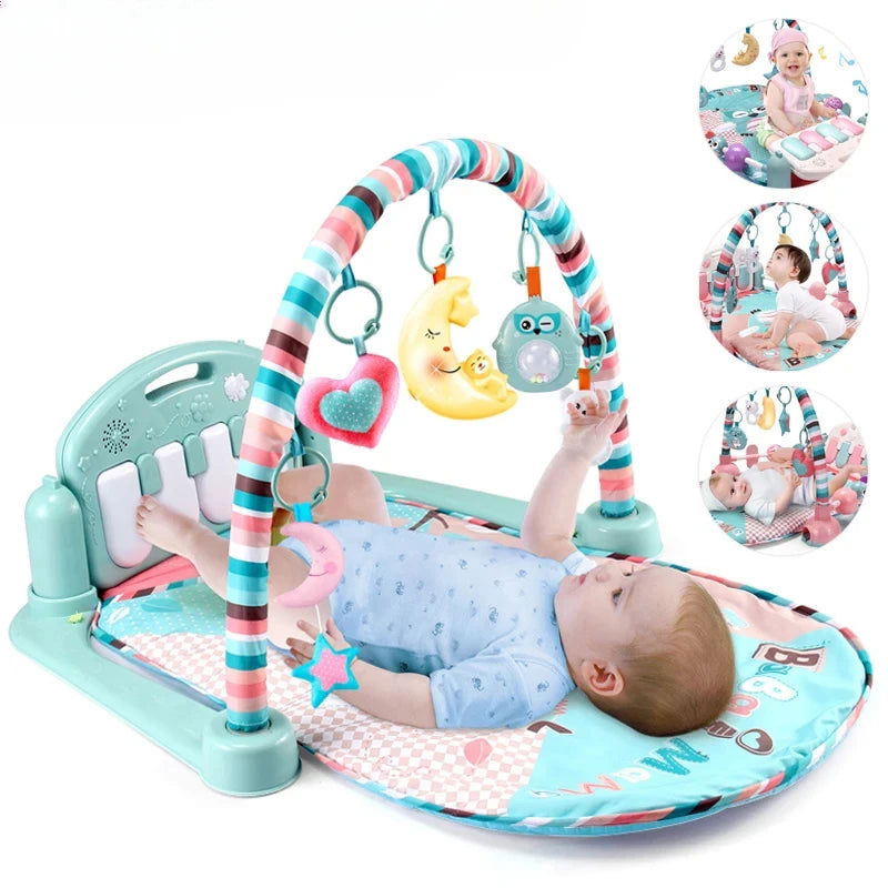 Baby Fitness Stand Music Play Gym Activity Toys Newborn Piano Crawling Blanket Pedal Game Pad Early Education 0-36 Months Gifts - Slobuy