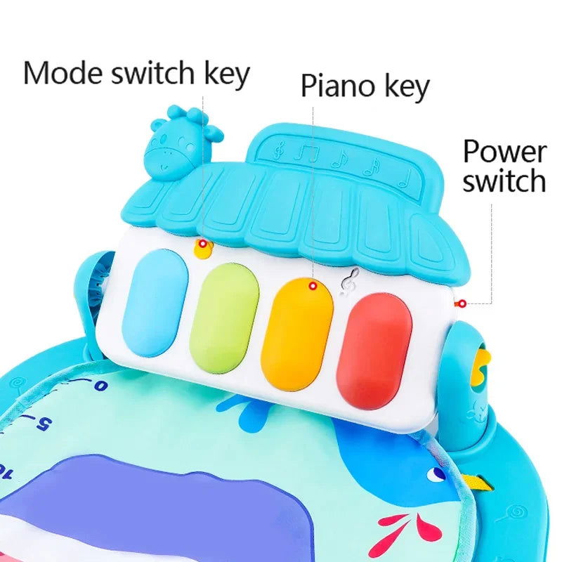 Baby Fitness Stand Music Play Gym Activity Toys Newborn Piano Crawling Blanket Pedal Game Pad Early Education 0-36 Months Gifts - Slobuy