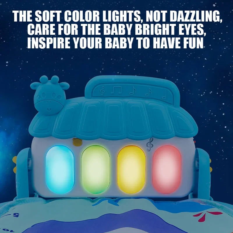 Baby Fitness Stand Music Play Gym Activity Toys Newborn Piano Crawling Blanket Pedal Game Pad Early Education 0-36 Months Gifts - Slobuy