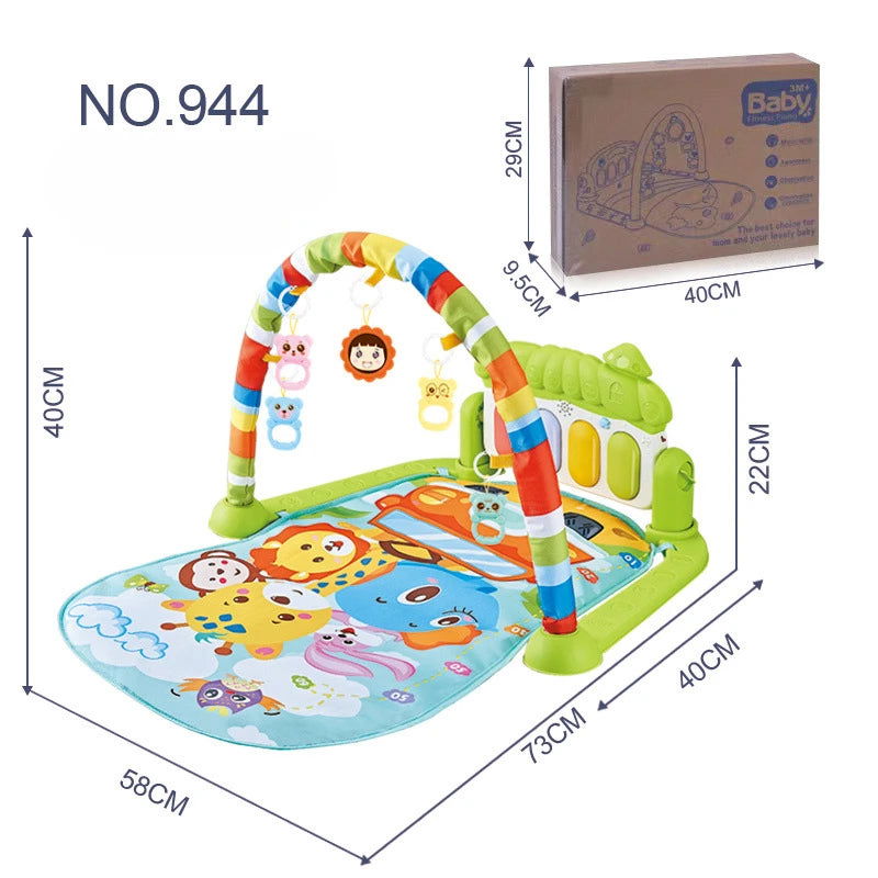 Baby Fitness Stand Music Play Gym Activity Toys Newborn Piano Crawling Blanket Pedal Game Pad Early Education 0-36 Months Gifts - Slobuy