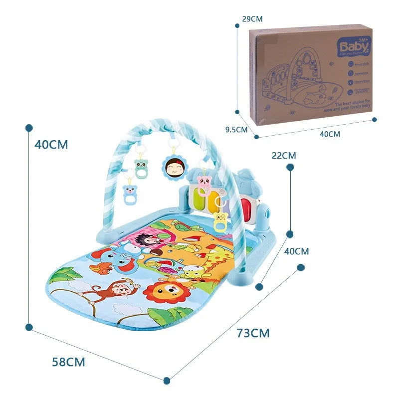 Baby Fitness Stand Music Play Gym Activity Toys Newborn Piano Crawling Blanket Pedal Game Pad Early Education 0-36 Months Gifts - Slobuy