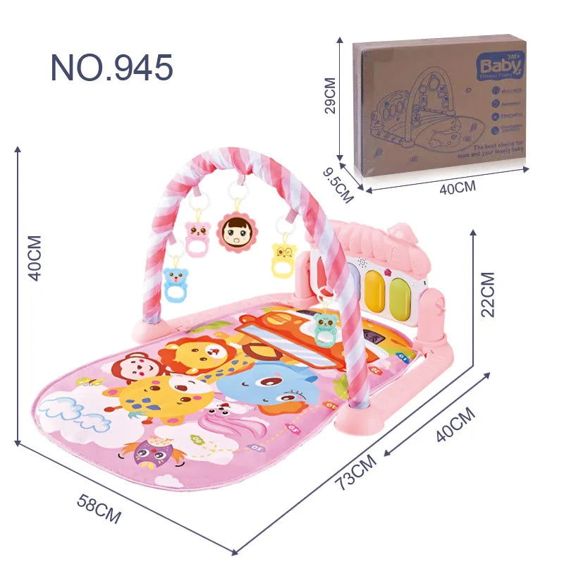 Baby Fitness Stand Music Play Gym Activity Toys Newborn Piano Crawling Blanket Pedal Game Pad Early Education 0-36 Months Gifts - Slobuy