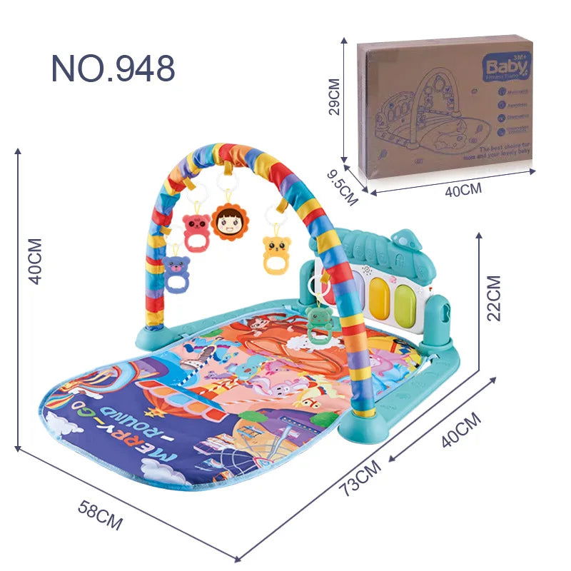 Baby Fitness Stand Music Play Gym Activity Toys Newborn Piano Crawling Blanket Pedal Game Pad Early Education 0-36 Months Gifts - Slobuy