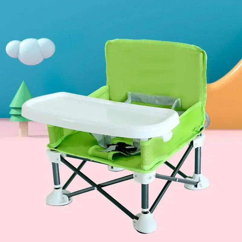 Baby Furniture Supplies Booster Seat Dining Chair Portable Travel Folding Kids With Feeding Chair Outdoor Beach Seat - Slobuy