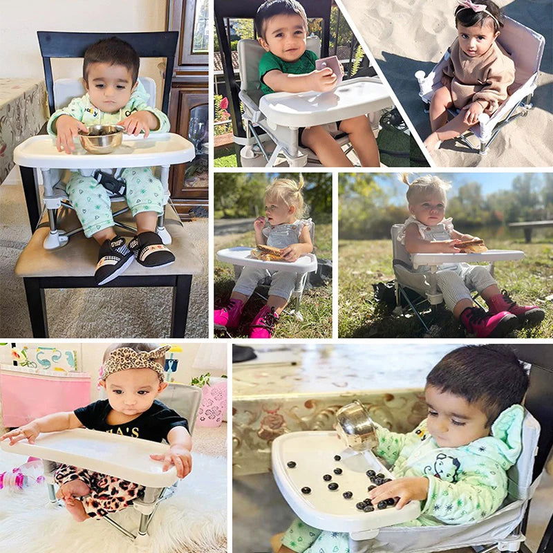 Baby Furniture Supplies Booster Seat Dining Chair Portable Travel Folding Kids With Feeding Chair Outdoor Beach Seat - Slobuy