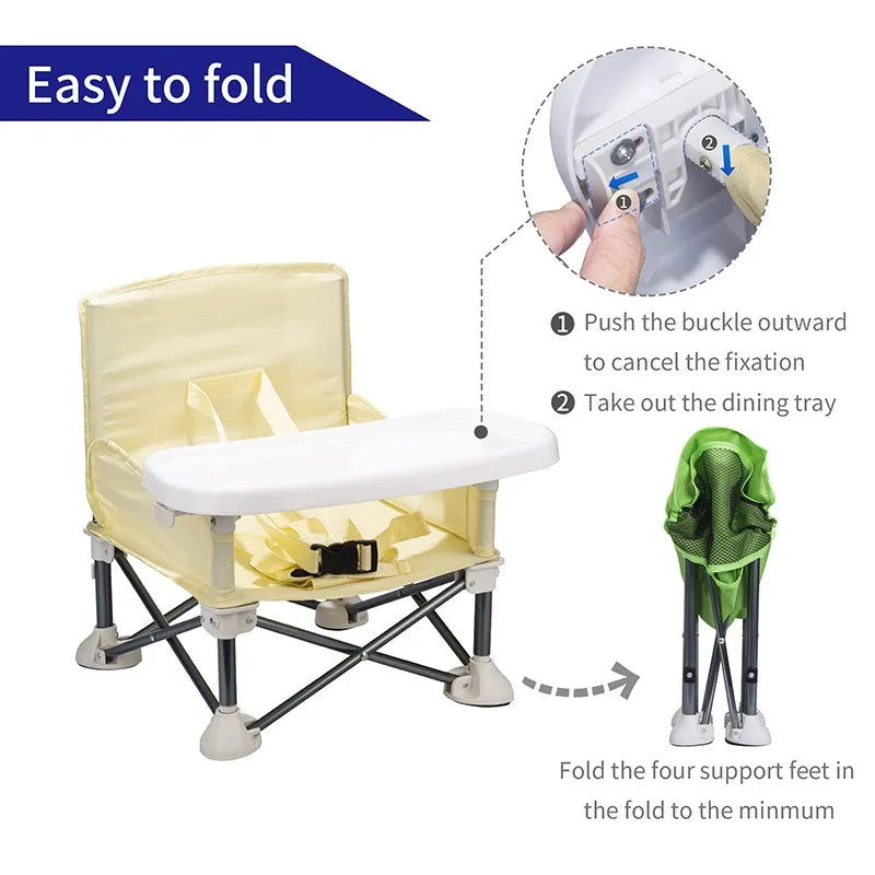 Baby Furniture Supplies Booster Seat Dining Chair Portable Travel Folding Kids With Feeding Chair Outdoor Beach Seat - Slobuy