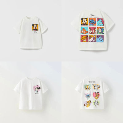 Baby Girl Disney Cartoon T-shirt Summer Clothing Popular Design Fashion Children Short Sleeve Tshirts Kids Girls' Tees Tops - Slobuy