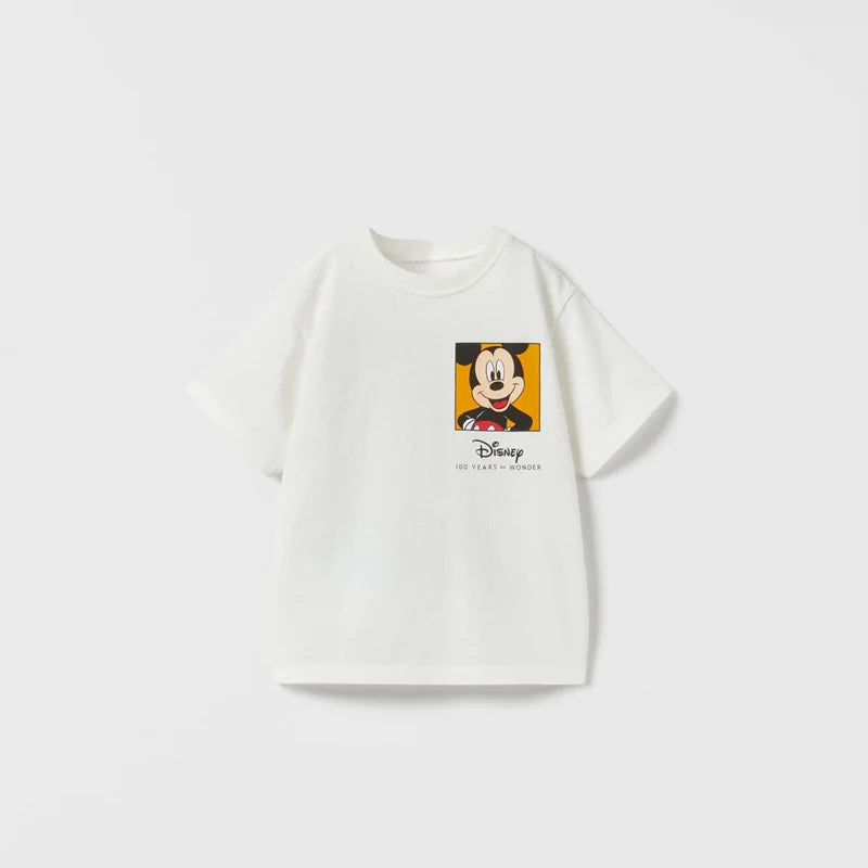 Baby Girl Disney Cartoon T-shirt Summer Clothing Popular Design Fashion Children Short Sleeve Tshirts Kids Girls' Tees Tops - Slobuy