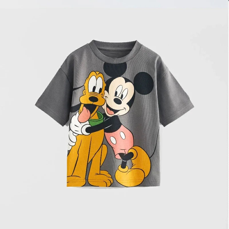 Baby Girl Disney Cartoon T-shirt Summer Clothing Popular Design Fashion Children Short Sleeve Tshirts Kids Girls' Tees Tops - Slobuy
