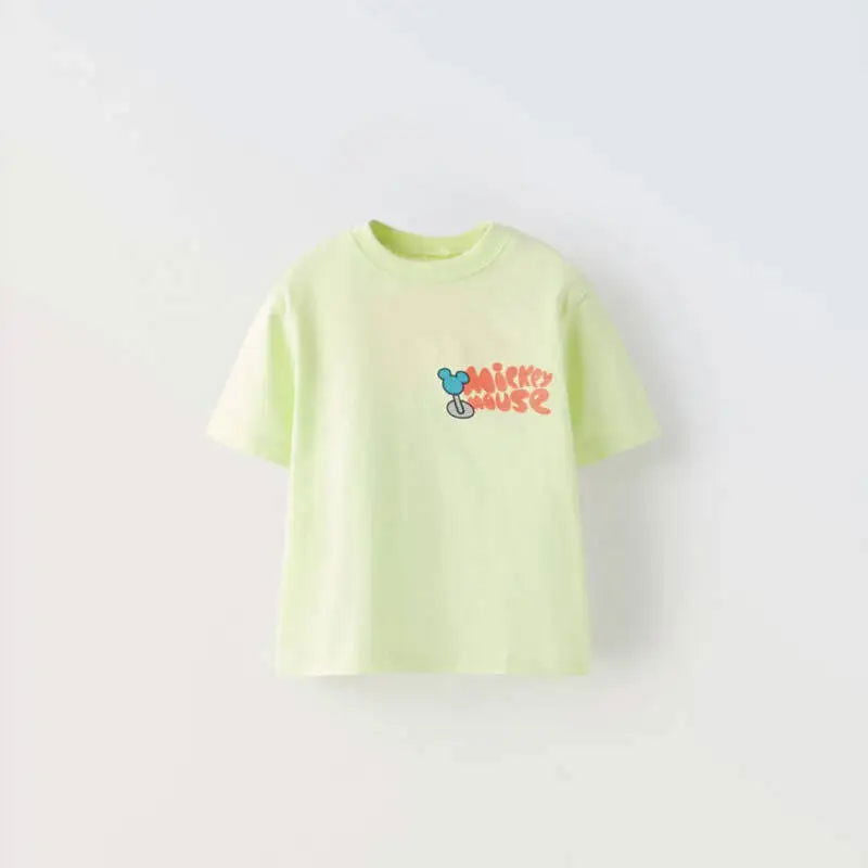 Baby Girl Disney Cartoon T-shirt Summer Clothing Popular Design Fashion Children Short Sleeve Tshirts Kids Girls' Tees Tops - Slobuy