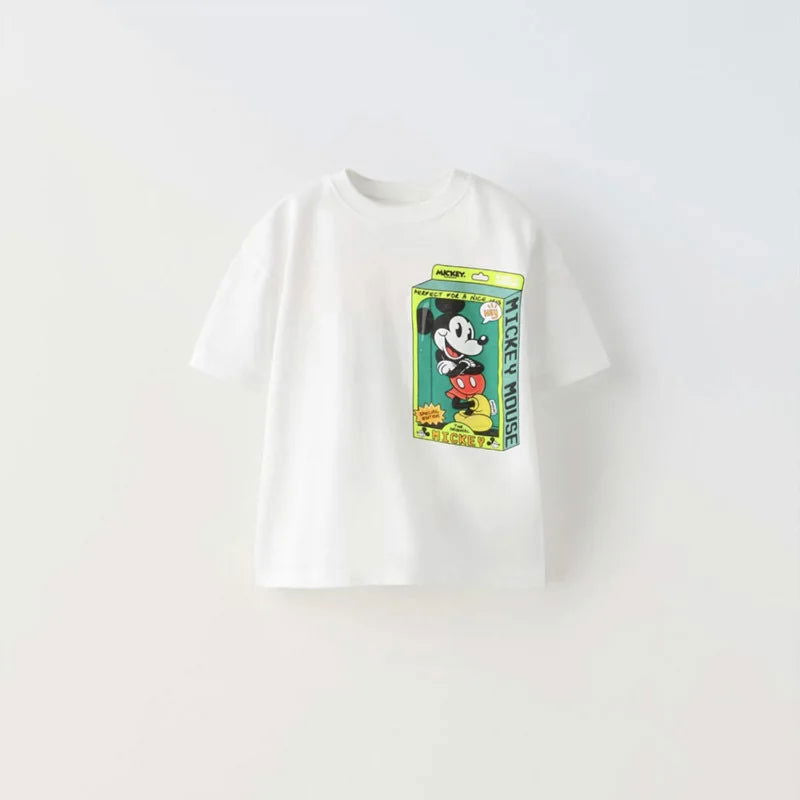 Baby Girl Disney Cartoon T-shirt Summer Clothing Popular Design Fashion Children Short Sleeve Tshirts Kids Girls' Tees Tops - Slobuy