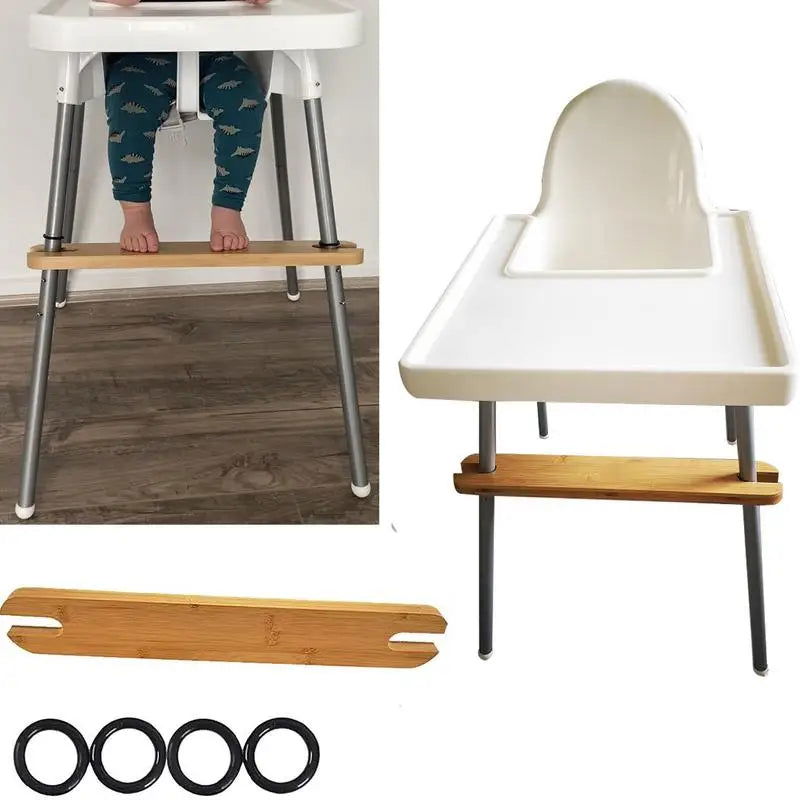 Baby Highchair Foot Rest Footrest Natural Wooden Non-slip Stable Highchair Footrest Accessories for Baby Toddler Highchair Foot - Slobuy