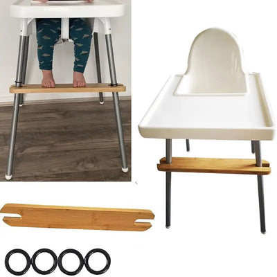 Baby Highchair Foot Rest Footrest Natural Wooden Non-slip Stable Highchair Footrest Accessories for Baby Toddler Highchair Foot - Slobuy
