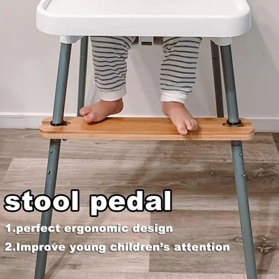 Baby Highchair Foot Rest Footrest Natural Wooden Non-slip Stable Highchair Footrest Accessories for Baby Toddler Highchair Foot - Slobuy