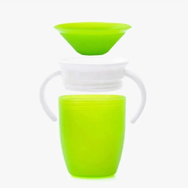 Baby Learning Drinking Cup With Double Handle Flip Lid 360 Degrees Can Be Rotated Leakproof Cup Infants Water Cups Bottle - Slobuy