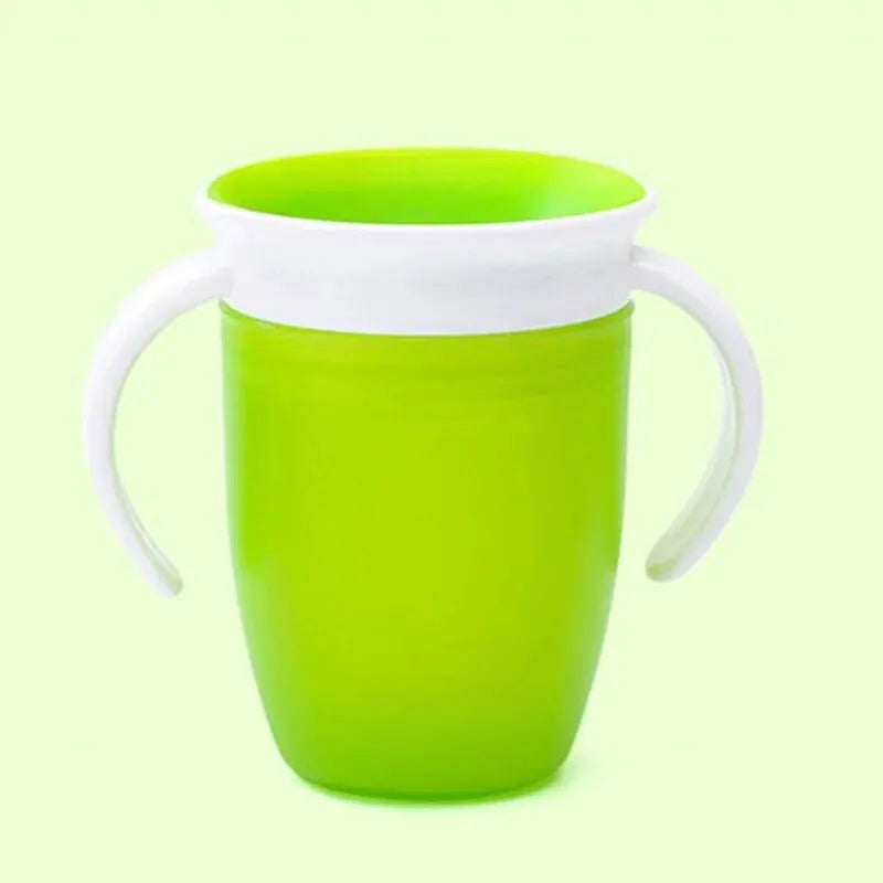 Baby Learning Drinking Cup With Double Handle Flip Lid 360 Degrees Can Be Rotated Leakproof Cup Infants Water Cups Bottle - Slobuy