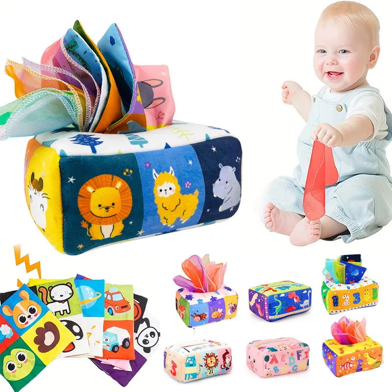 Baby Montessori Toy,Magic Tissue Box,Educational Learning Activity Sensory Toy For Kids Finger Exercising  Busy Board Baby Game - Slobuy