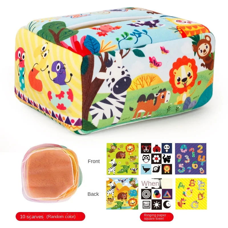 Baby Montessori Toy,Magic Tissue Box,Educational Learning Activity Sensory Toy For Kids Finger Exercising  Busy Board Baby Game - Slobuy