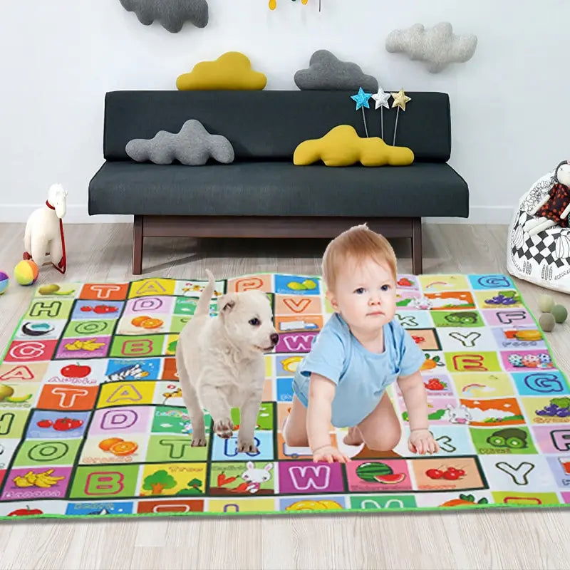 Baby Play Mat Educational Toy for Children Crawling Carpet Game Activity Gym Playground Doubel Sided Printed Kids Rug Foam Floor - Slobuy