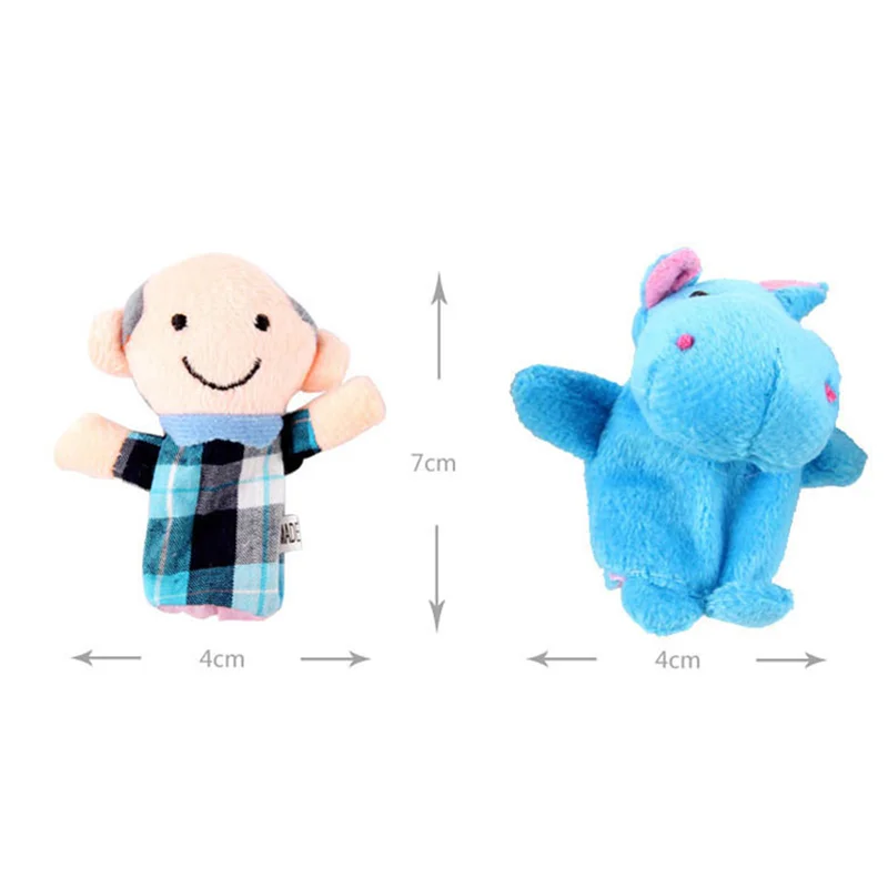 Baby Plush Toy Finger Puppets Tell Story Props 10pcs Animals or 6pcs Family Doll Toys for Kids Gifts for Children - Slobuy