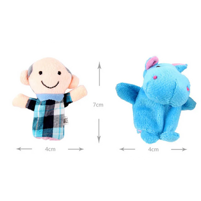 Baby Plush Toy Finger Puppets Tell Story Props 10pcs Animals or 6pcs Family Doll Toys for Kids Gifts for Children - Slobuy