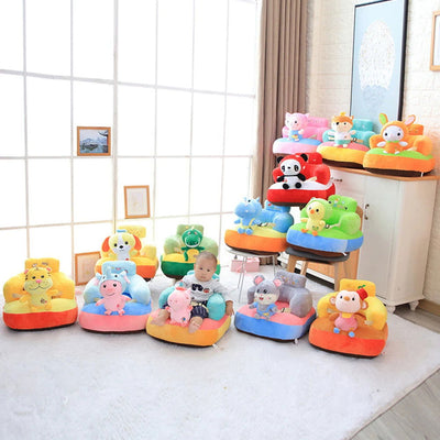 Baby Seats Sofa Seat with Cotton Animal Soft Plush Sitting Chair Baby Furniture - Slobuy