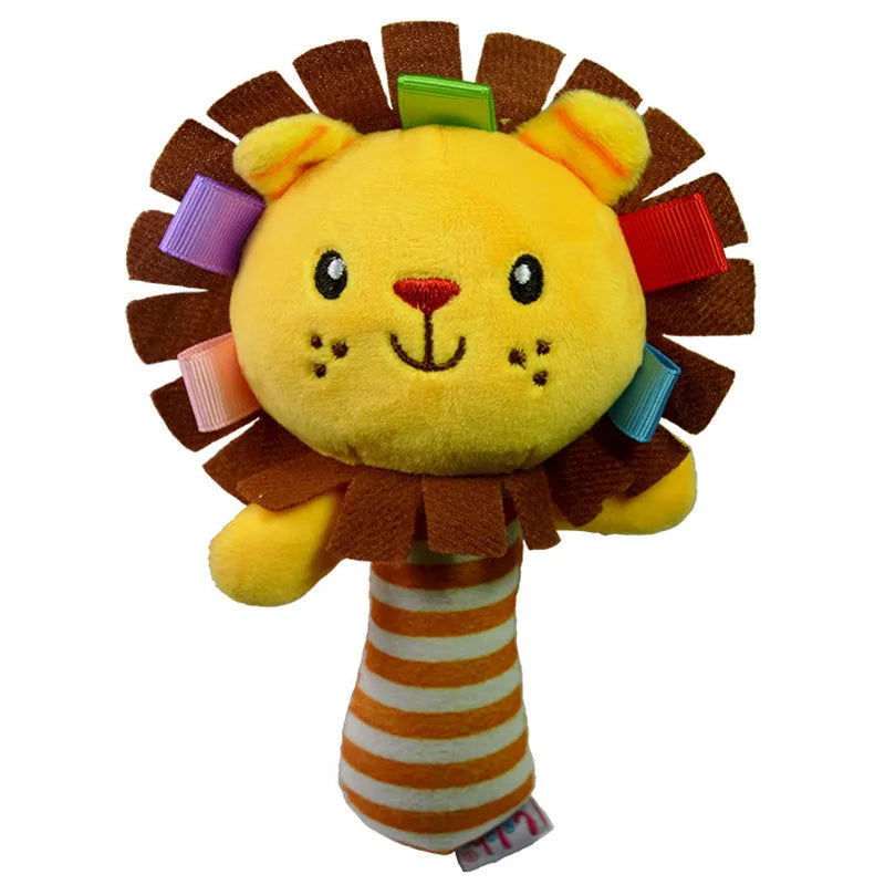 Baby Toys 0 12 Months Soft Cloth Rattle Ball Stuffed Baby Play Ball with Bell Cartoon Animals Interactive Toys Educational Toys - Slobuy