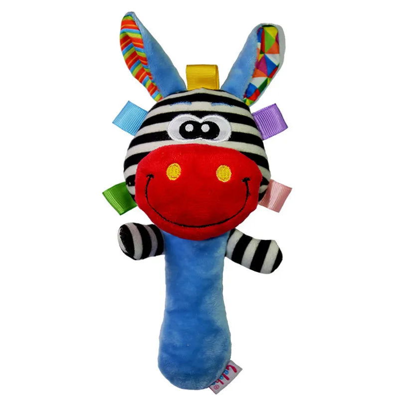 Baby Toys 0 12 Months Soft Cloth Rattle Ball Stuffed Baby Play Ball with Bell Cartoon Animals Interactive Toys Educational Toys - Slobuy