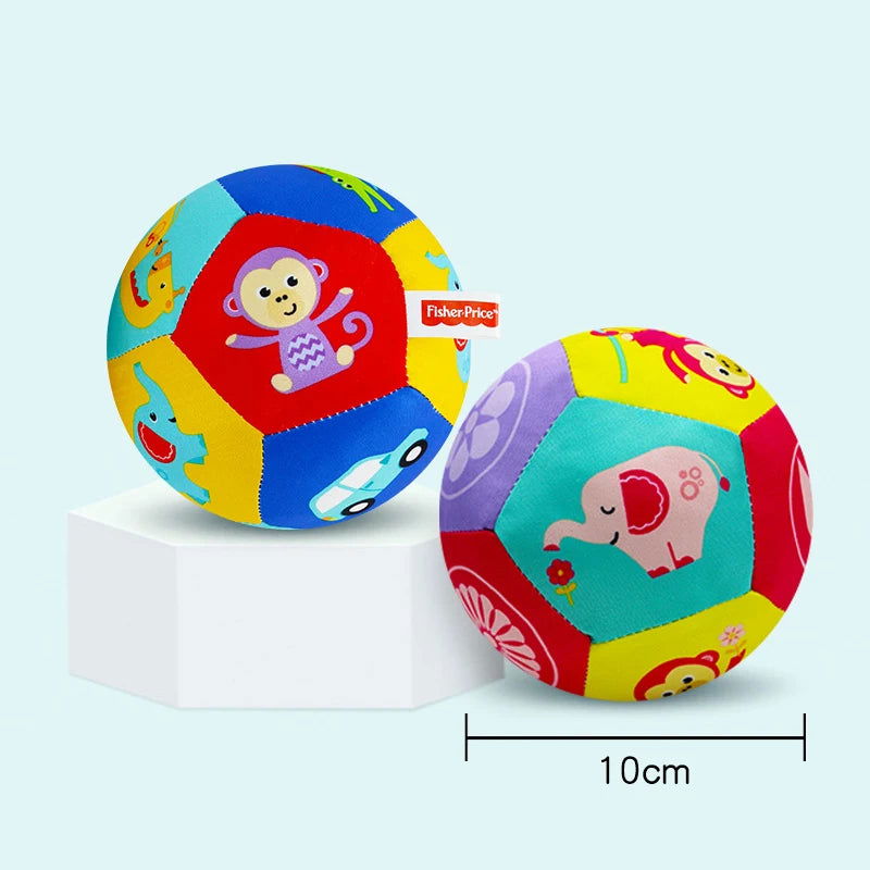 Baby Toys 0 12 Months Soft Cloth Rattle Ball Stuffed Baby Play Ball with Bell Cartoon Animals Interactive Toys Educational Toys - Slobuy