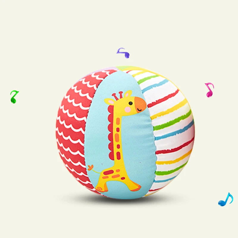 Baby Toys 0 12 Months Soft Cloth Rattle Ball Stuffed Baby Play Ball with Bell Cartoon Animals Interactive Toys Educational Toys - Slobuy