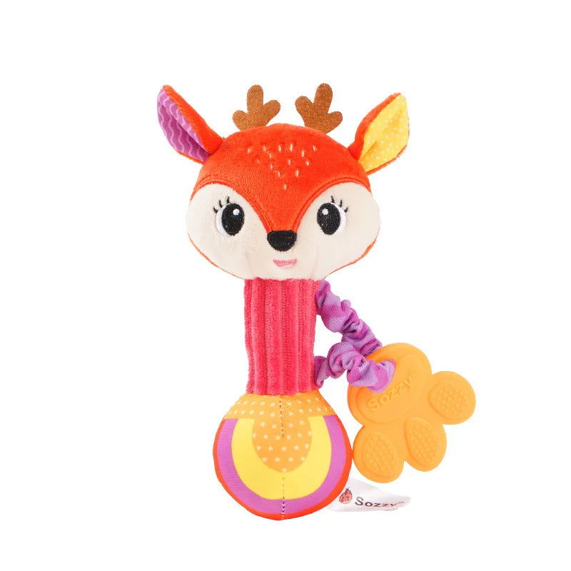 Baby Toys 0 12 Months Soft Cloth Rattle Ball Stuffed Baby Play Ball with Bell Cartoon Animals Interactive Toys Educational Toys - Slobuy