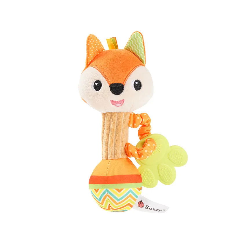 Baby Toys 0 12 Months Soft Cloth Rattle Ball Stuffed Baby Play Ball with Bell Cartoon Animals Interactive Toys Educational Toys - Slobuy