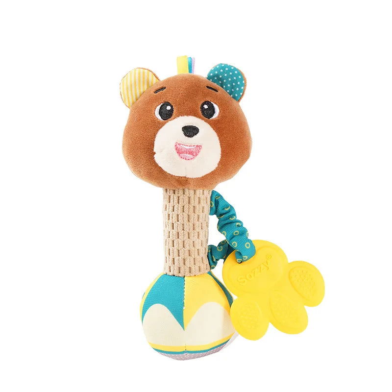 Baby Toys 0 12 Months Soft Cloth Rattle Ball Stuffed Baby Play Ball with Bell Cartoon Animals Interactive Toys Educational Toys - Slobuy