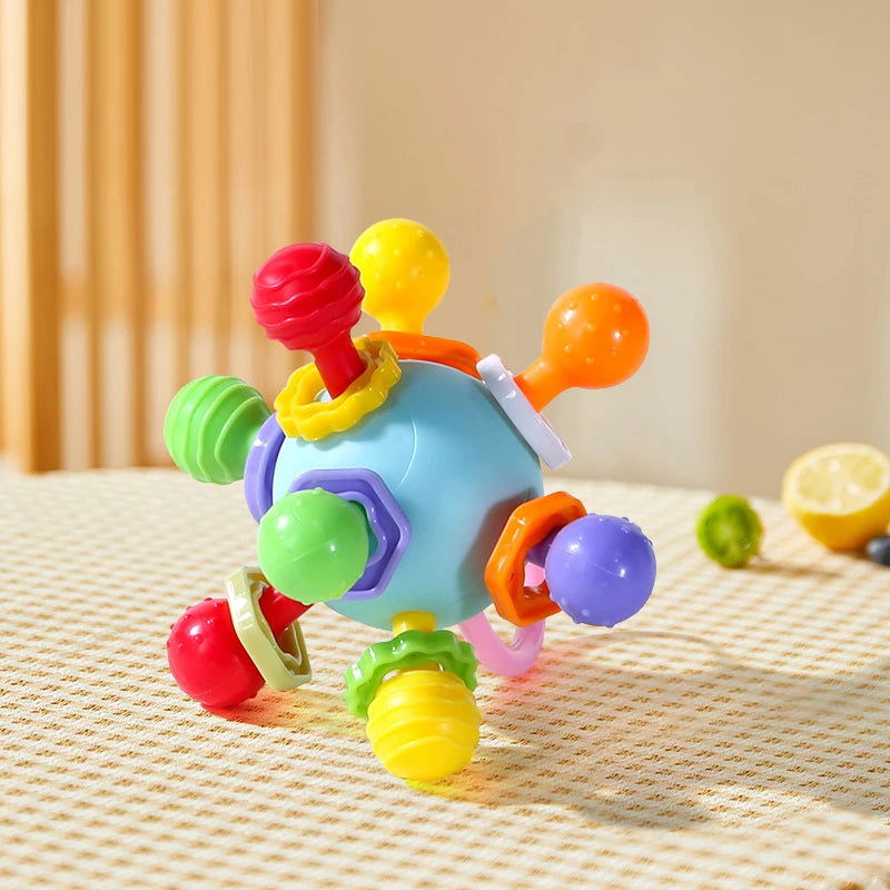 Baby Toys 0 12 Months Soft Cloth Rattle Ball Stuffed Baby Play Ball with Bell Cartoon Animals Interactive Toys Educational Toys - Slobuy
