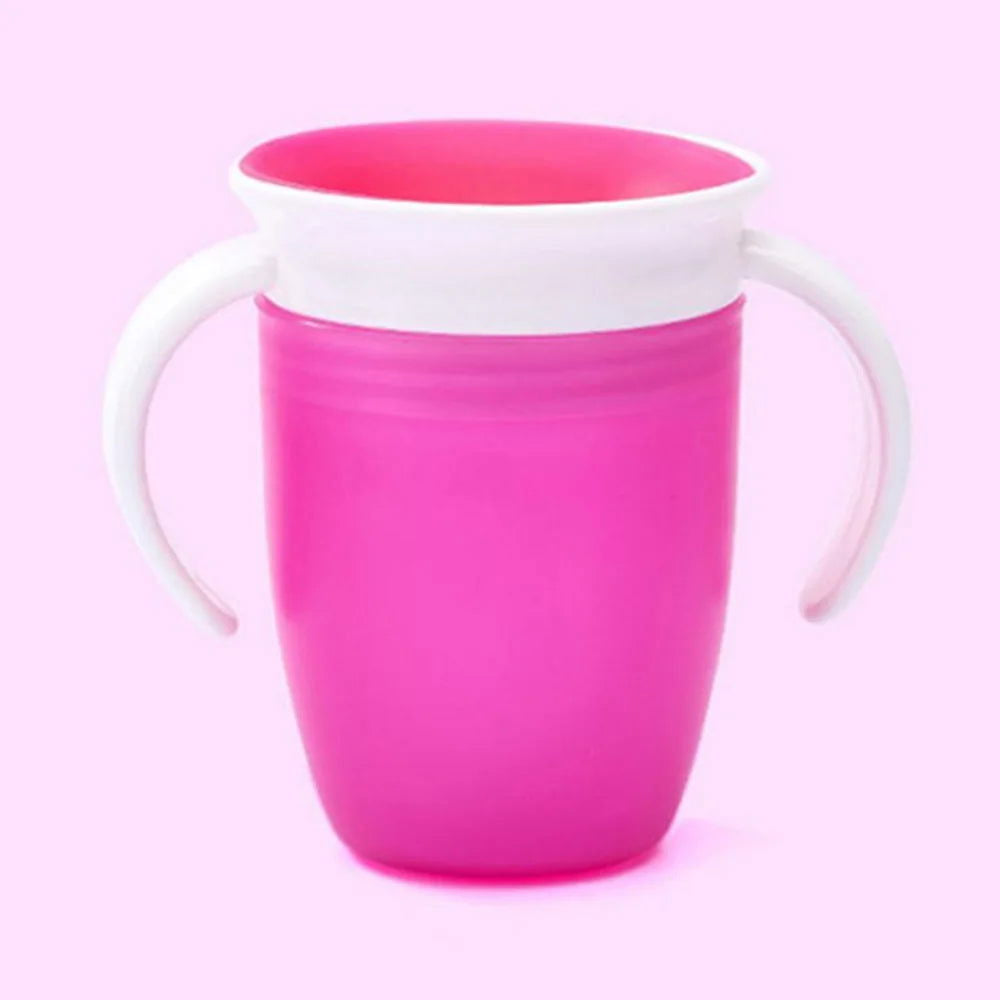 Baby Water Cups 360 Degrees Rotated Baby Learning Drinking Cup with Double Handle Flip Lid Leakproof Infants Water Cups Bottle - Slobuy