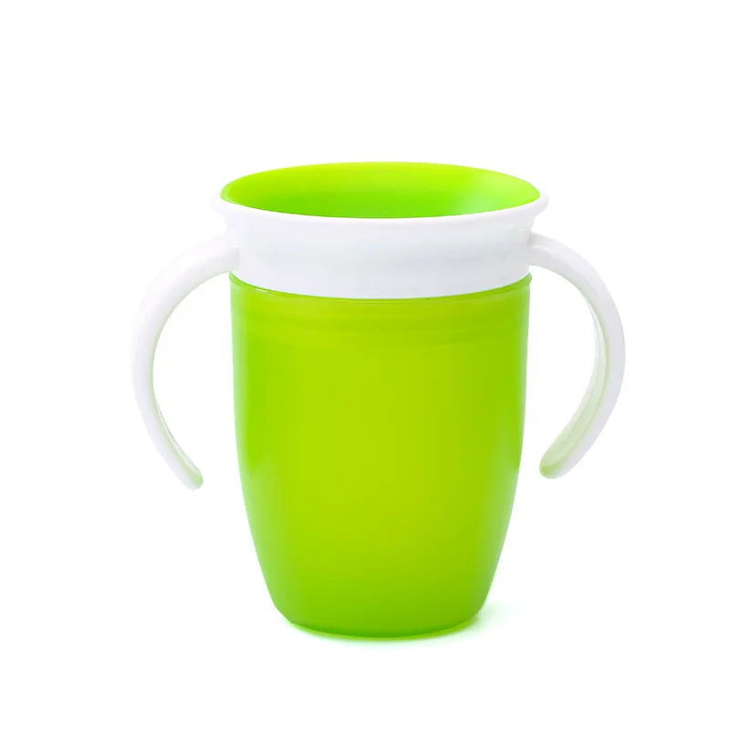 Baby Water Cups 360 Degrees Rotated Baby Learning Drinking Cup with Double Handle Flip Lid Leakproof Infants Water Cups Bottle - Slobuy