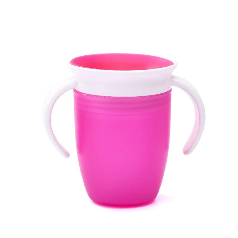 Baby Water Cups 360 Degrees Rotated Baby Learning Drinking Cup with Double Handle Flip Lid Leakproof Infants Water Cups Bottle - Slobuy
