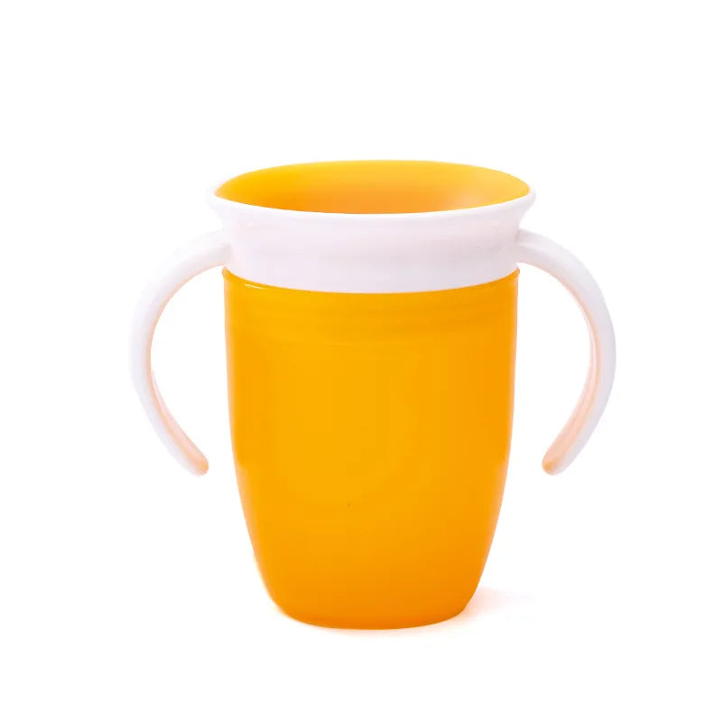 Baby Water Cups 360 Degrees Rotated Baby Learning Drinking Cup with Double Handle Flip Lid Leakproof Infants Water Cups Bottle - Slobuy