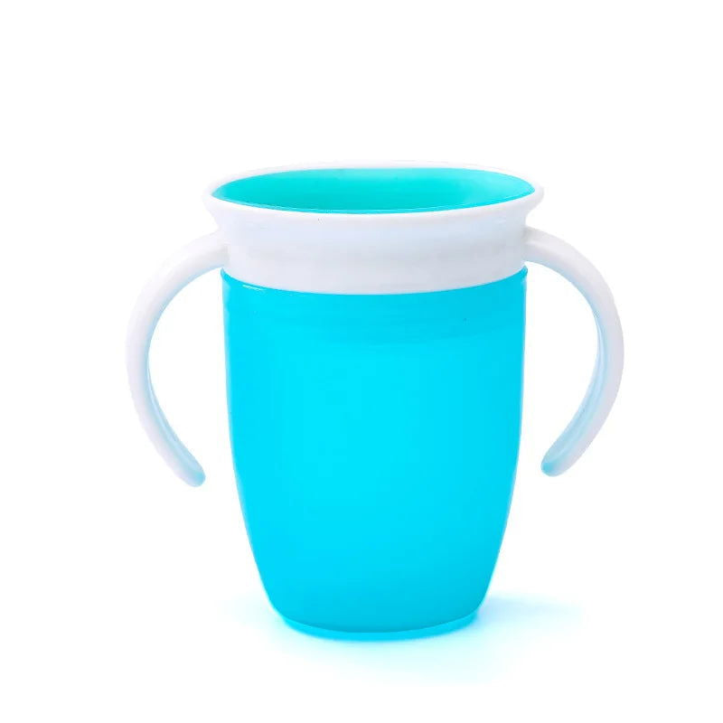 Baby Water Cups 360 Degrees Rotated Baby Learning Drinking Cup with Double Handle Flip Lid Leakproof Infants Water Cups Bottle - Slobuy