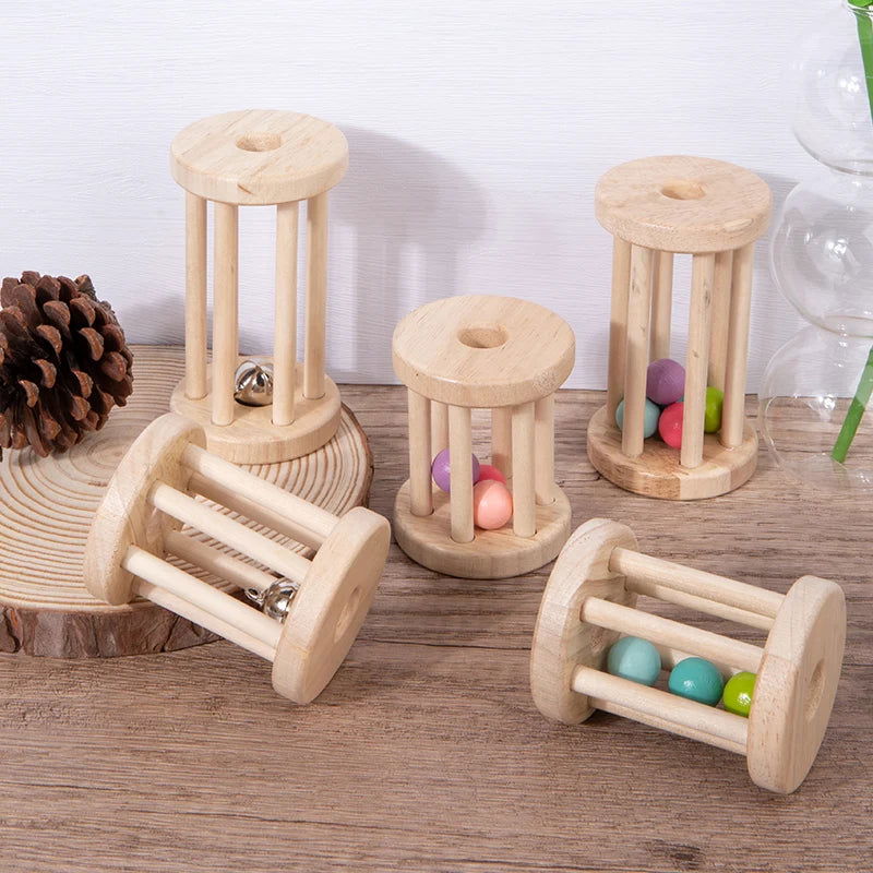 Baby Wood Rolling Cage Bell Coloful Rattles Mobiles Early Developmental Sound Infant & Toddler Musical Toys Boy Girl Music Toy - Slobuy