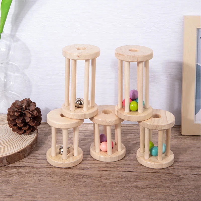 Baby Wood Rolling Cage Bell Coloful Rattles Mobiles Early Developmental Sound Infant & Toddler Musical Toys Boy Girl Music Toy - Slobuy